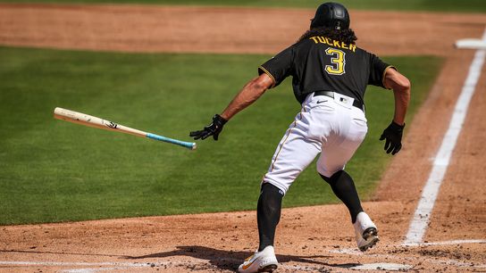 Tucker finds stroke from right side of the plate taken in Lakeland, Fla. (Pirates)